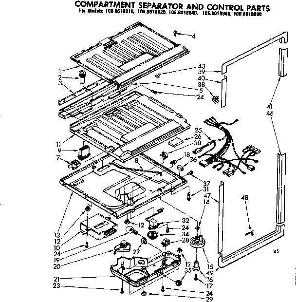 Compartment separator & control parts