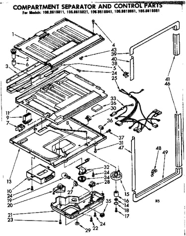 Compartment separator & control parts
