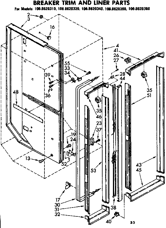 Breaker trim and liner parts