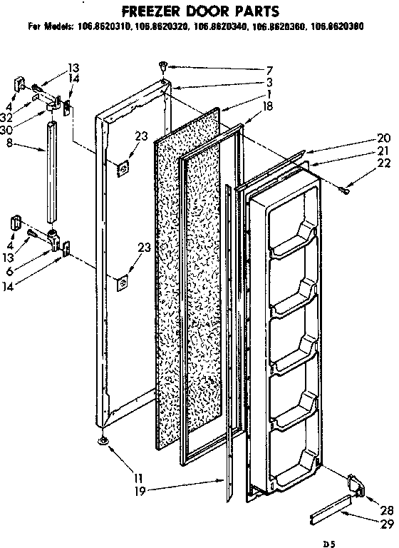 Freezer door parts