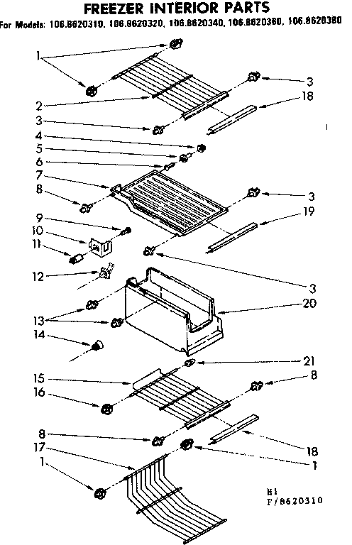 Freezer interior parts
