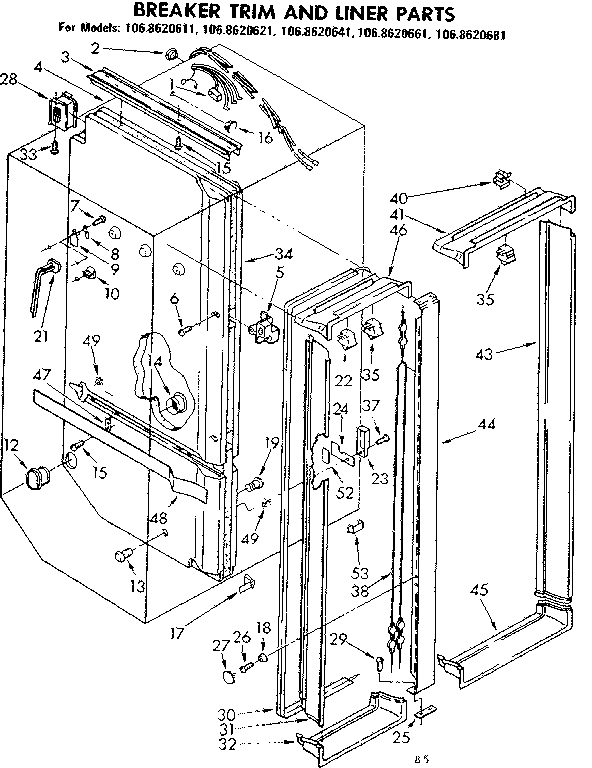 Breaker trim and liner parts