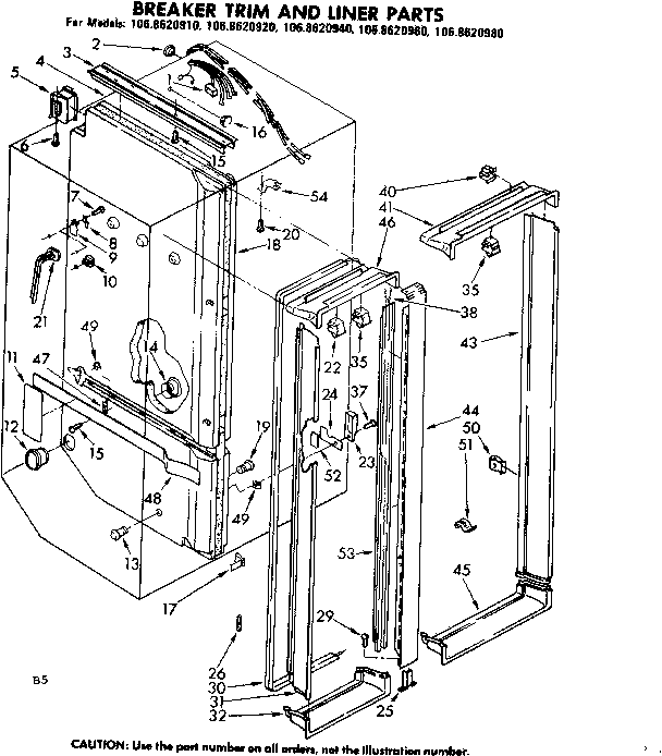 Breaker trim and liner parts