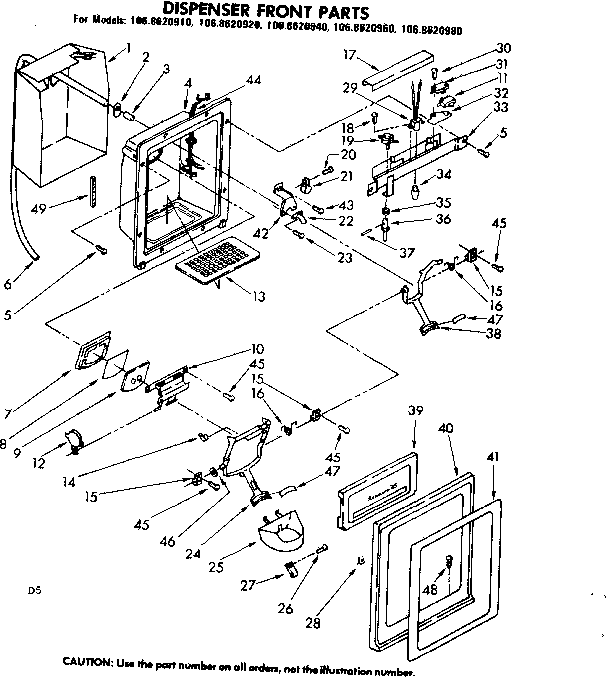 Dispenser front parts