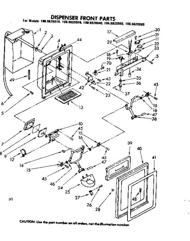 Dispenser front parts