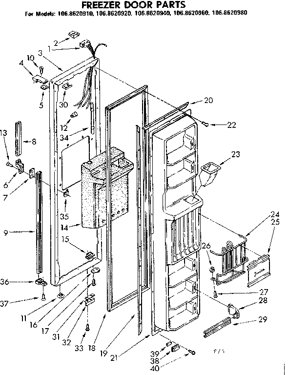 Freezer door parts