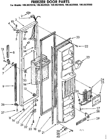 Freezer door parts