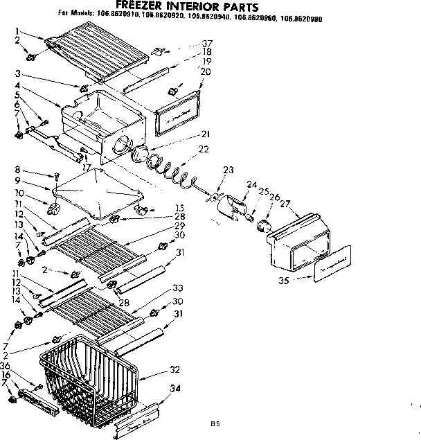 Freezer interior parts