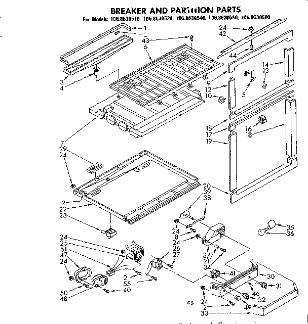 Breaker and partition parts