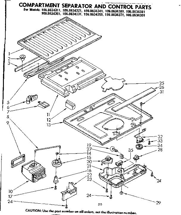 Compartment separator & control parts