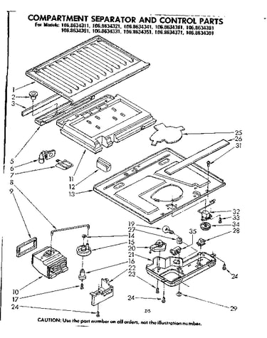 Compartment separator & control parts