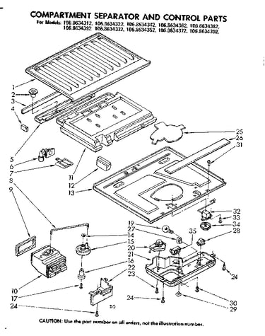 Compartment separator & control parts