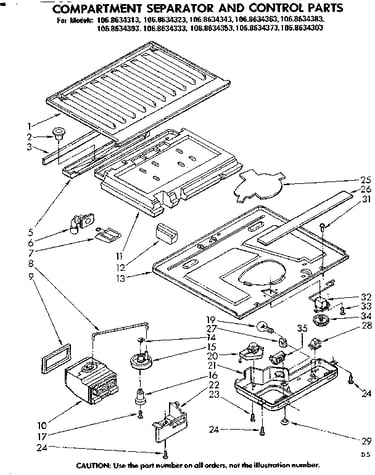 Compartment separator & control parts