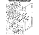 Kenmore 1068638360 compartment separator and control parts diagram