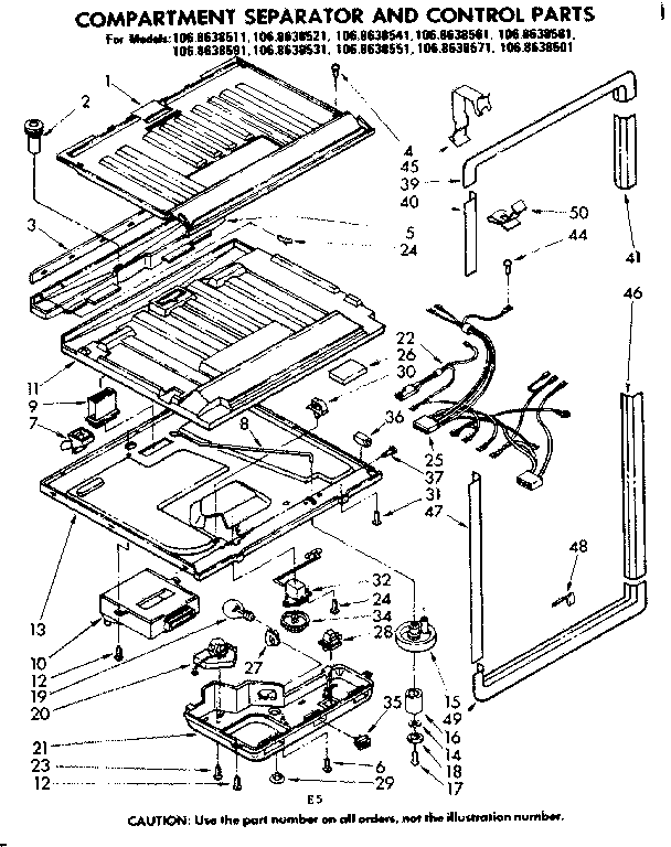 Compartment separator & control parts