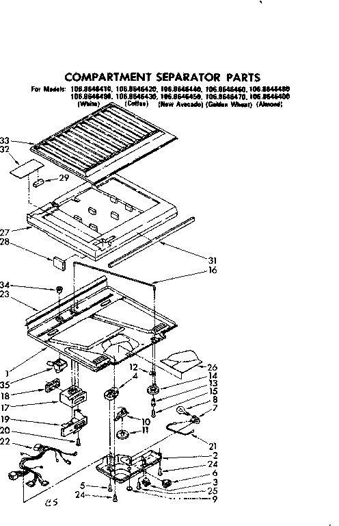 Compartment separator parts
