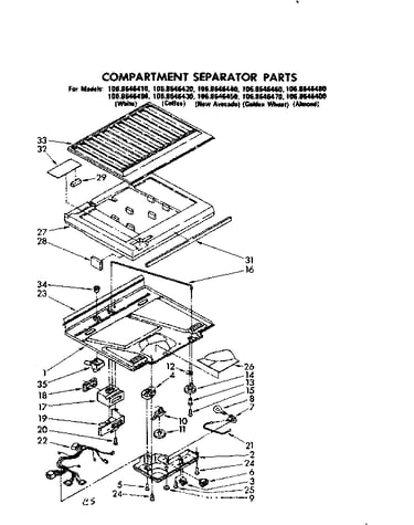 Compartment separator parts