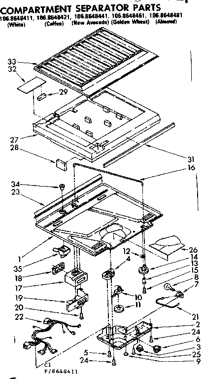 Compartment separator parts