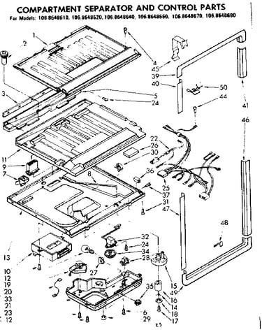 Compartment separator & control parts