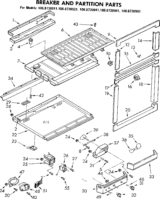 Breaker and partition parts