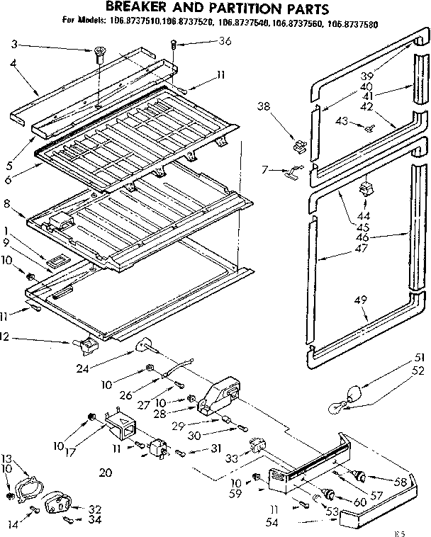 Breaker and partition parts