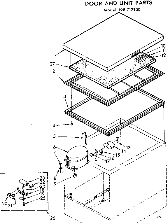 Door and unit parts