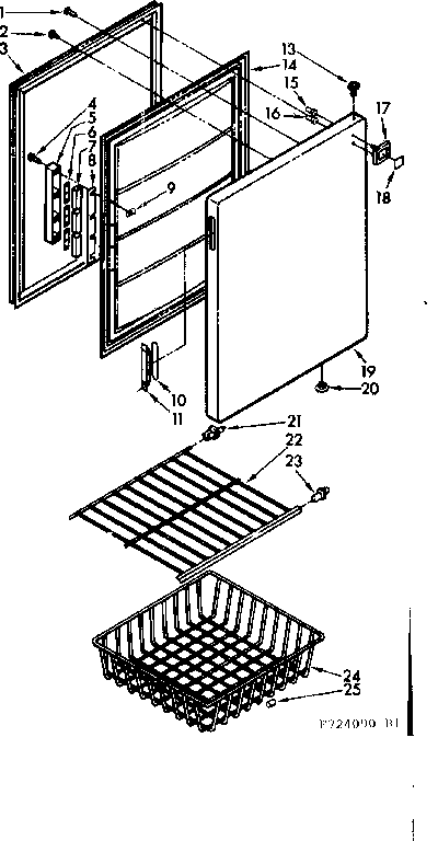 Door and shelf parts