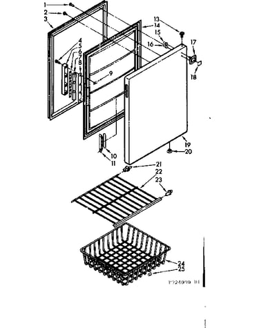 Door and shelf parts