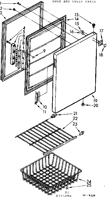Door and shelf parts