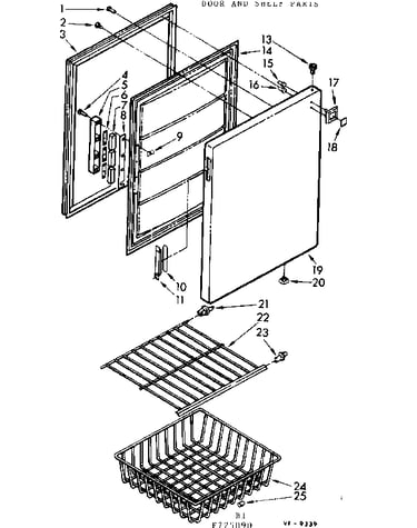 Door and shelf parts