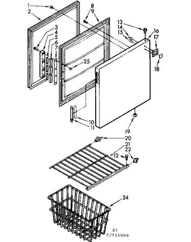 Door and shelf parts