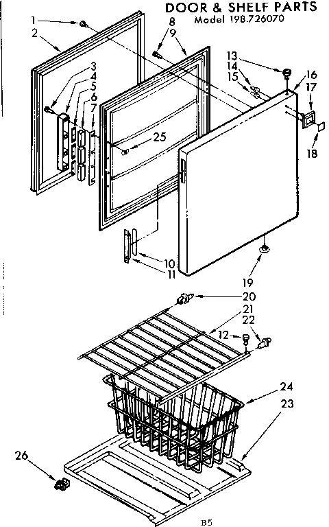 Door and shelf parts