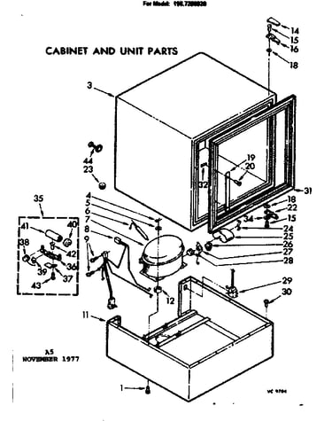 Cabinet and unit parts