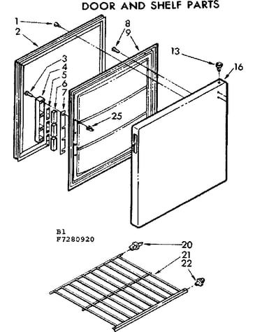 Door and shelf parts