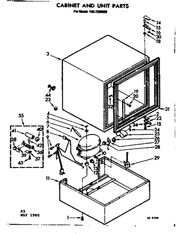 Cabinet and unit parts