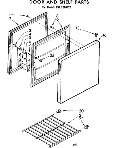 Door and shelf parts