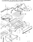 Evaporator, ice cutter grid and pump components