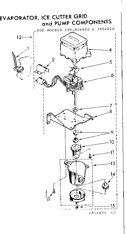 EVAPORATOR ICE CUTTER GRID AND PUMP COMPONENTS