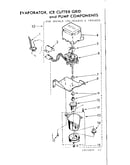 Evaporator ice cutter grid and pump components
