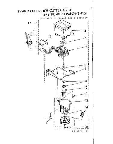 Evaporator ice cutter grid and pump components