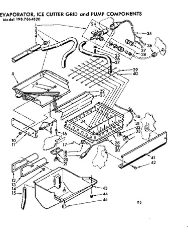 Evaporator, ice cutter grid & pump components