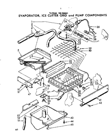 Evap ice cutter grid and pump components
