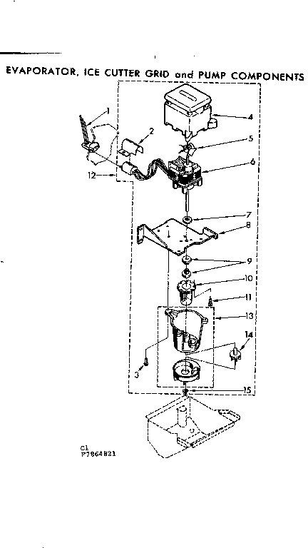 Evap, ice cutter grid and pump components