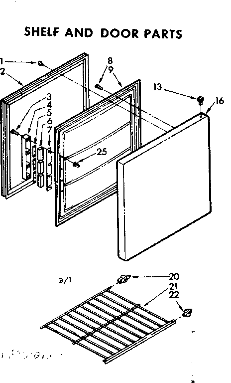 Shelf and door parts