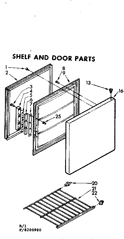 Shelf and door parts