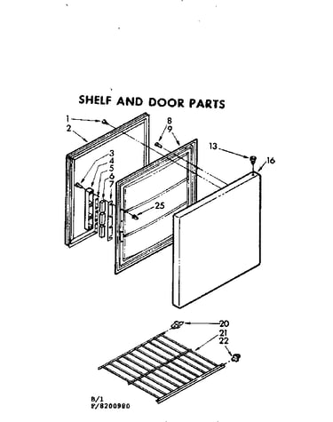 Shelf and door parts