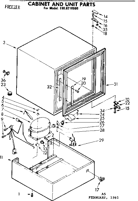 Cabinet and unit parts