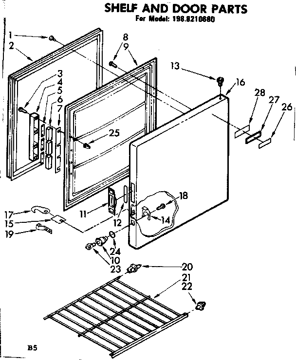 Shelf and door parts