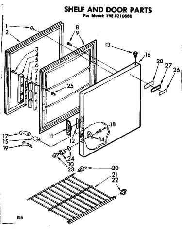 Shelf and door parts