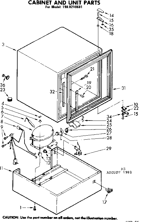 Cabinet and unit parts